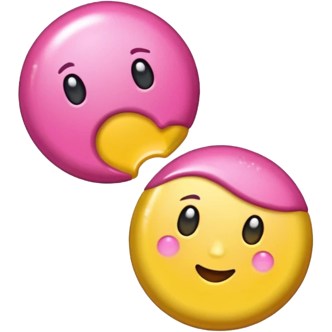 glitter pink and yellow candy emoji