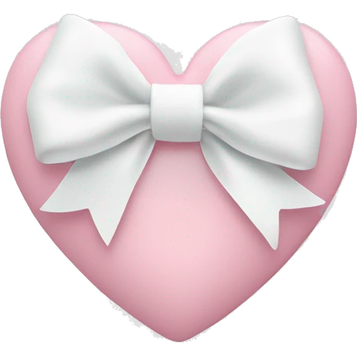 Pastel pink heart with white bow emoji