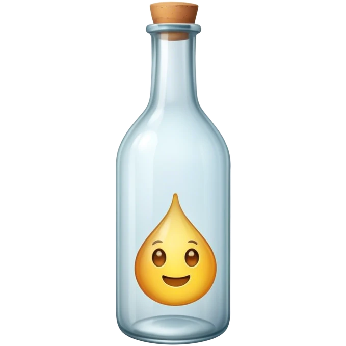 Glass transparant bottle emoji