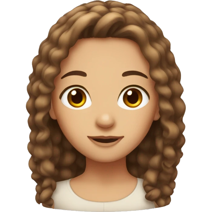 Girl with brown eyes and hair emoji