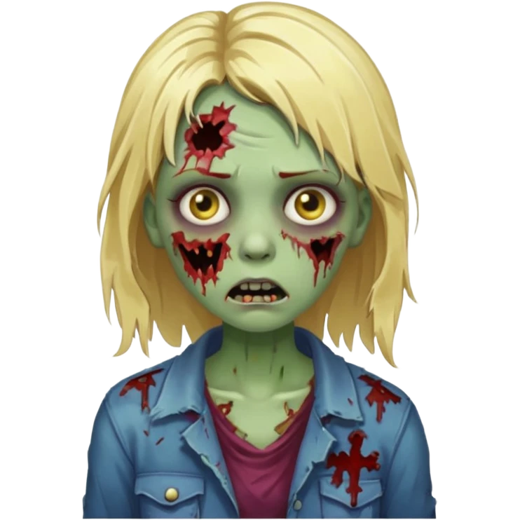 blonde-haired girl zombie emoji