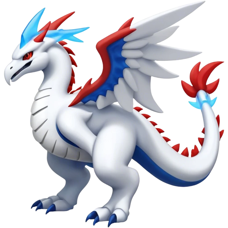 Kyurem-reshiram-Lugia-hybrid, full body emoji