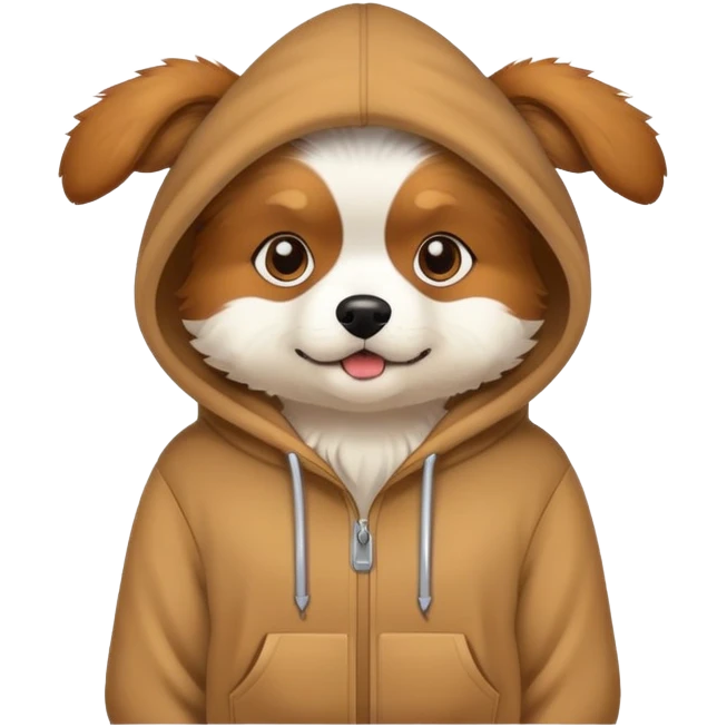 Dog wearing a hoodie emoji
