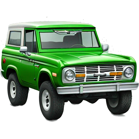 Green Ford Bronco with bow on it emoji