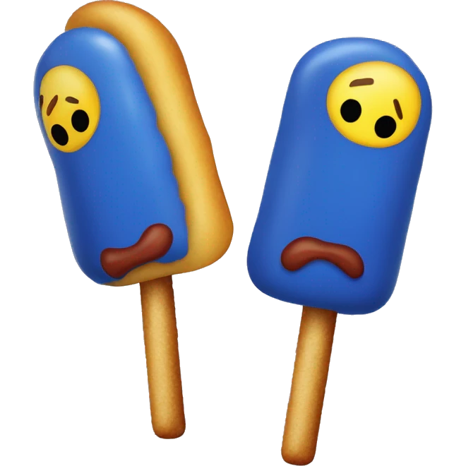 Blue takis corndog on a stick emoji
