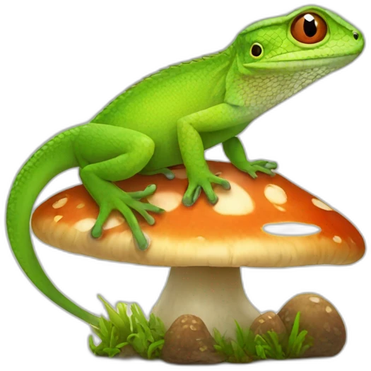 Lizard on mushroom emoji