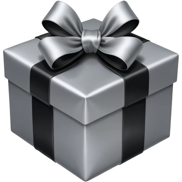 christmas present in black tones emoji