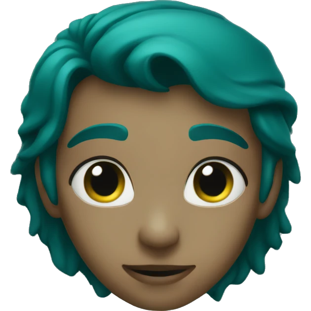 Dark teal matte heart emoji