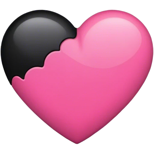 Pink and black heart emoji