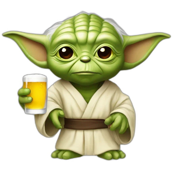 Yoda qui boit de la bière emoji