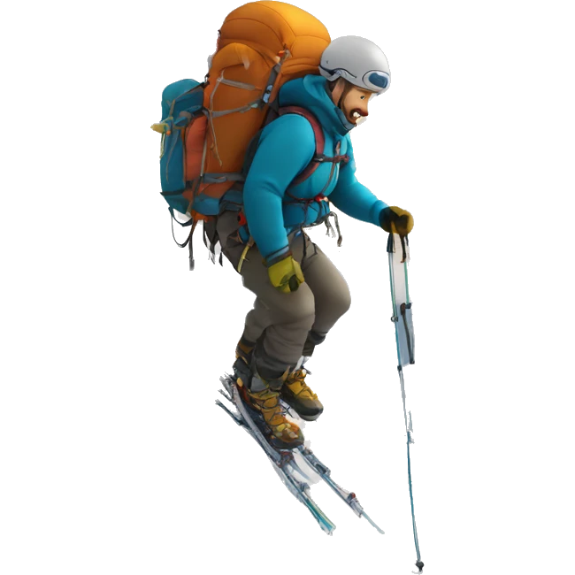 Hombre alpinismo subiendo montaña emoji