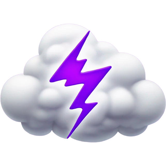 a cloud with a purple lightning emoji