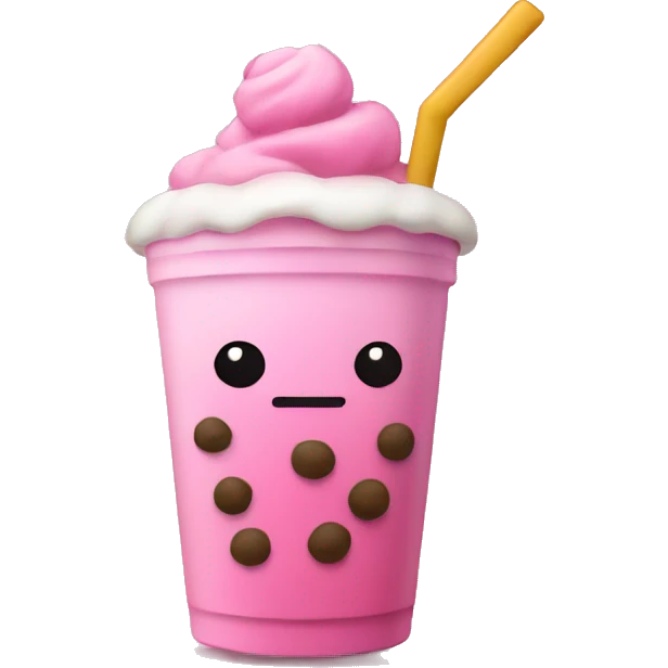 Pink boba emoji