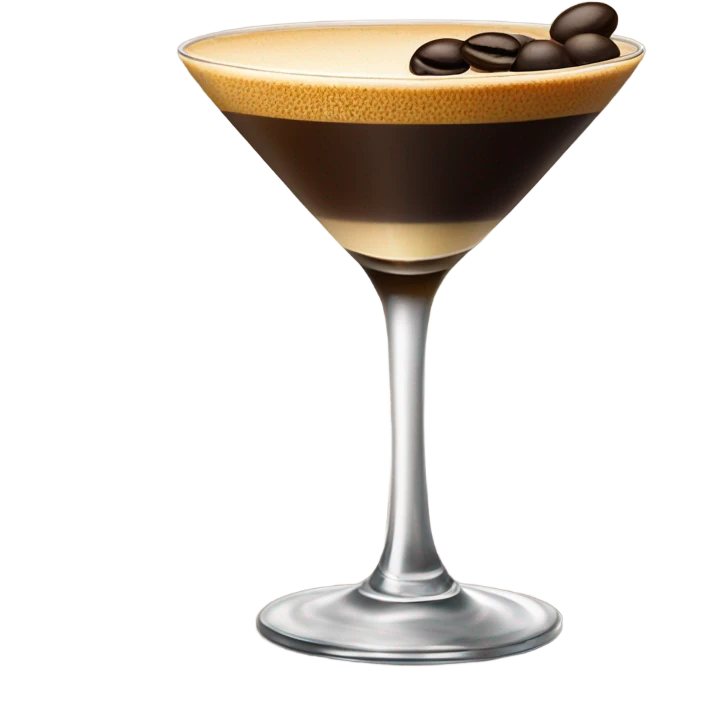 Espresso martini topped with three espresso beans emoji