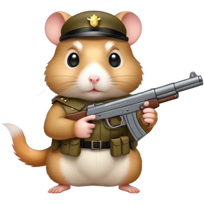 hamster combat soilder with gun emoji