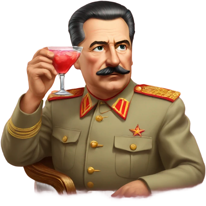 Stalin drinking a cosmo emoji