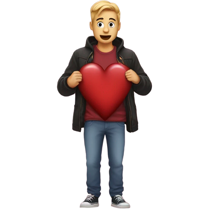 Hearts coming out of a guys chest  emoji