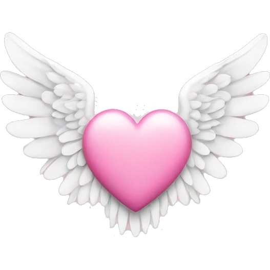 Pink heart with white angel wings emoji