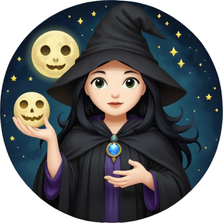 I want the moon to be a witch emoji