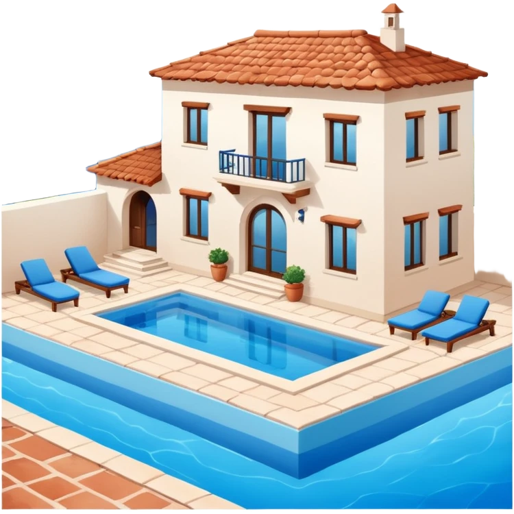 a villa with a pool emoji