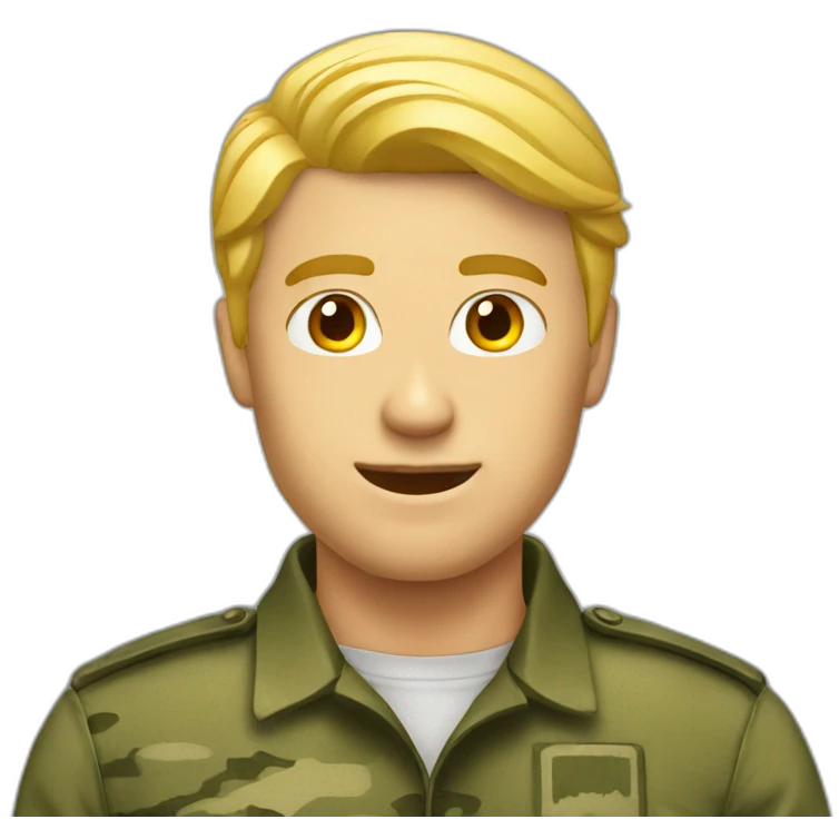 Homme blond militaire emoji
