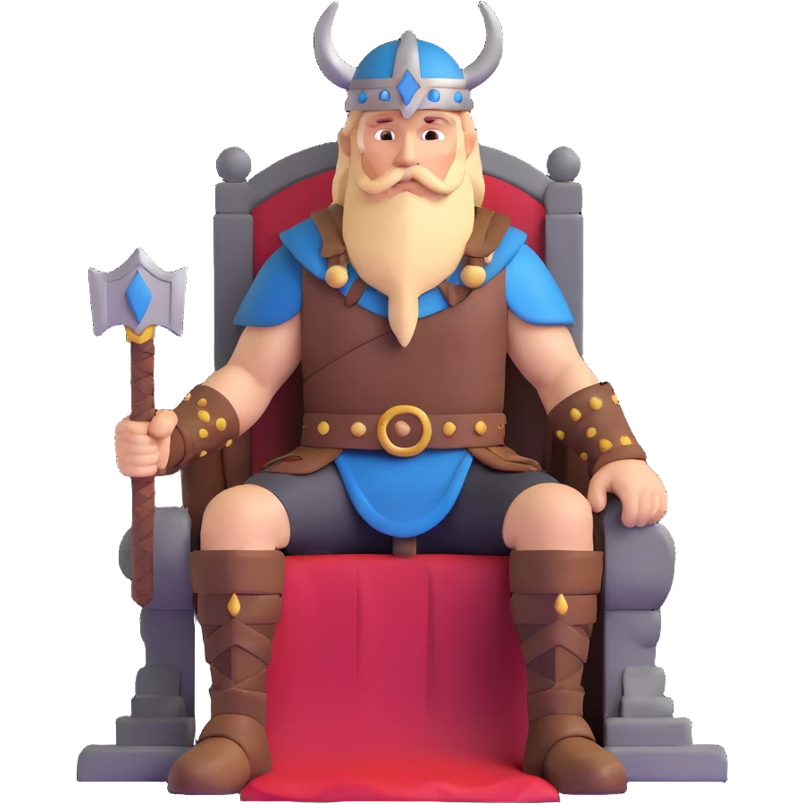 Viking warrior sitting on a throne emoji