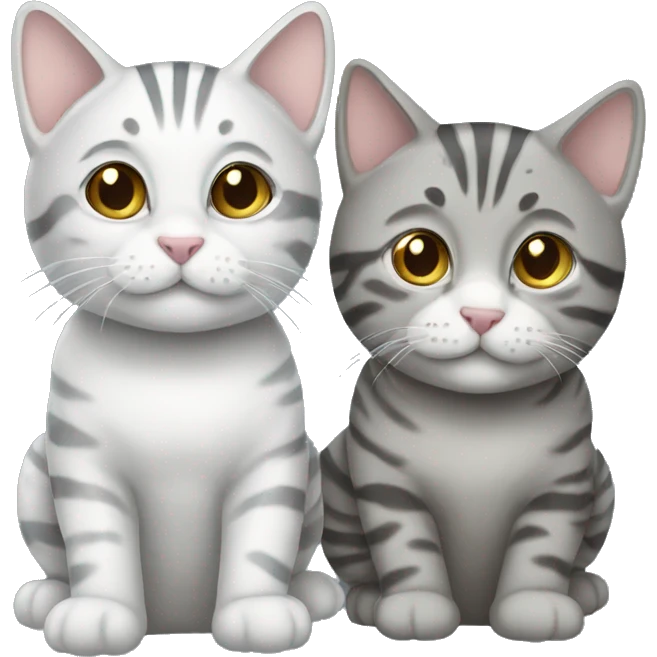 Two Silver tabby cats emoji