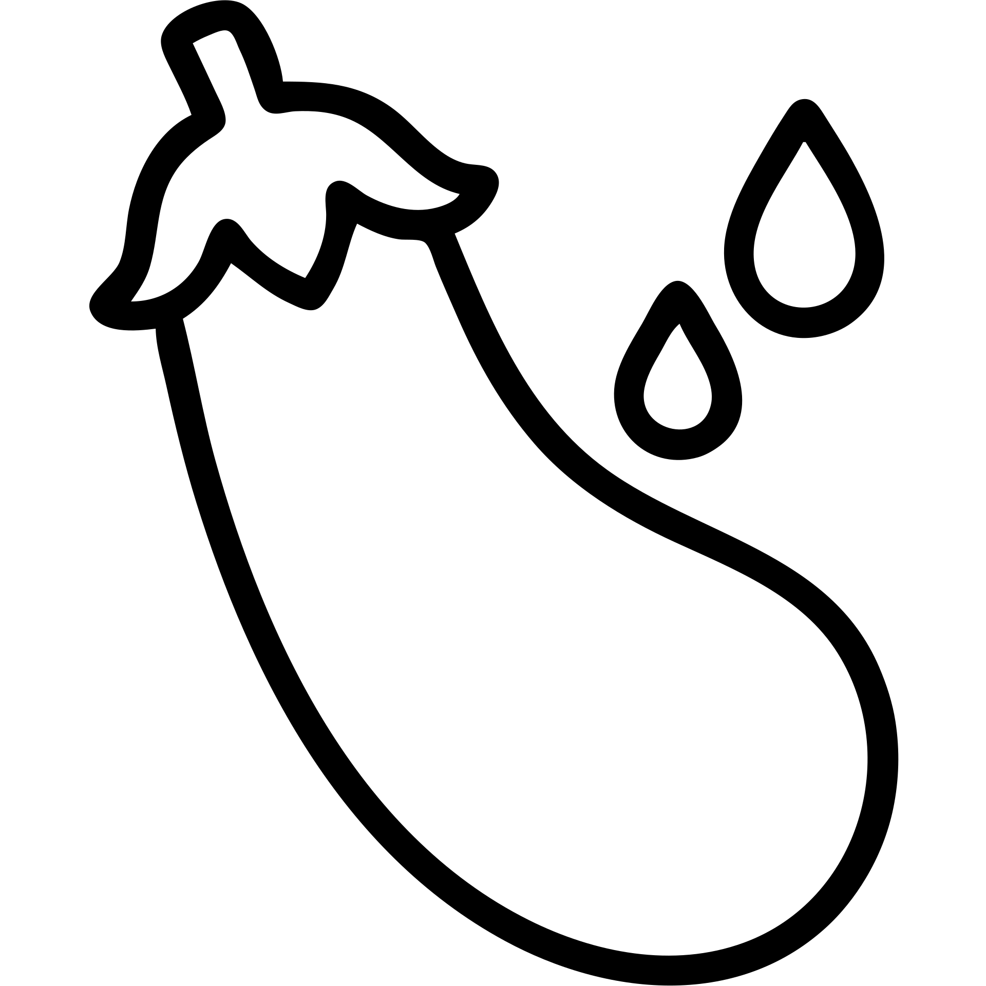 outlined eggplant with water droplets icon emoji