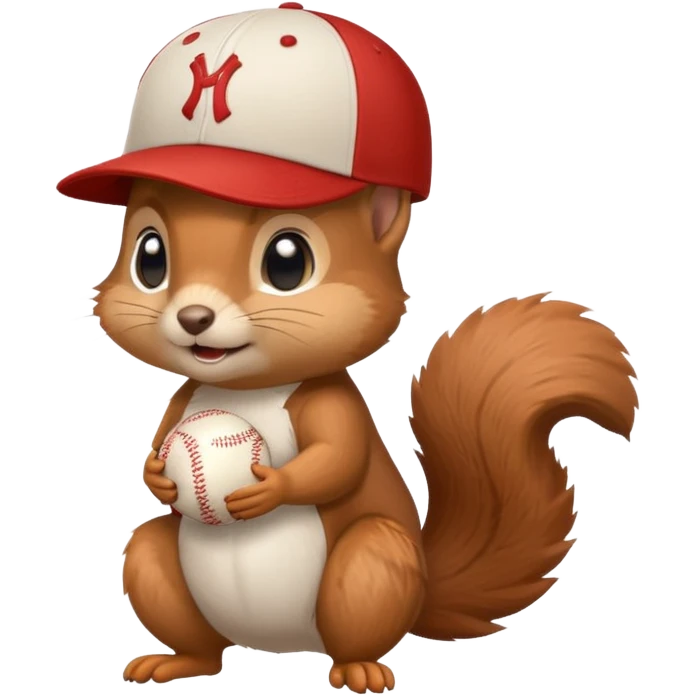 cute squirrel with a baseball cap emoji