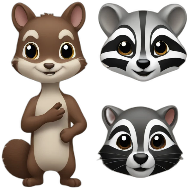 A squirrel and a raccoon emoji