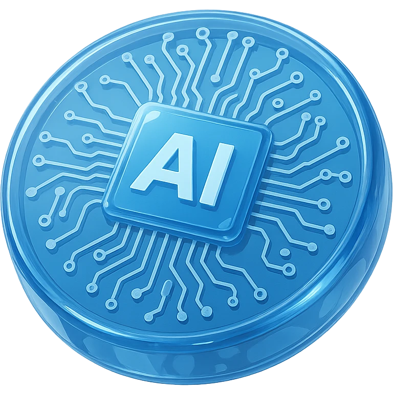 circular circuit board design with 'AI' in the center, detailed electronic patterns emoji