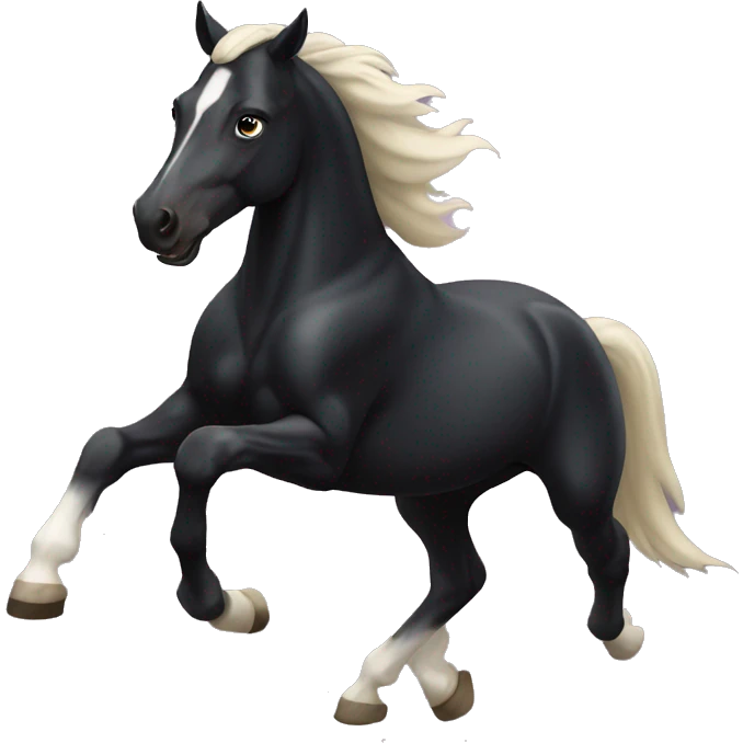 Black running horse emoji