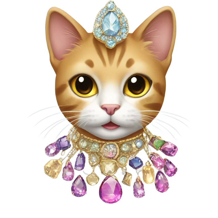 Cat with lots of bling emoji