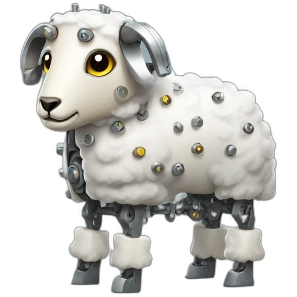 robot sheep with rivets emoji