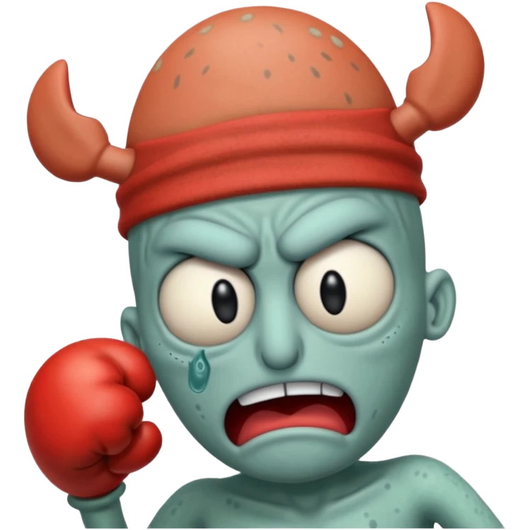 Squidward getting beat up by me Krabs  emoji
