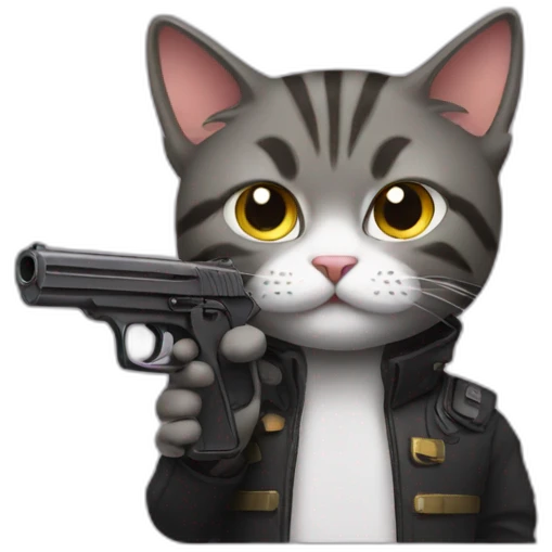 cat with gun emoji