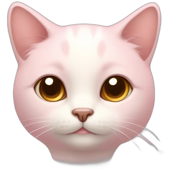 Light soft pink cloudy cat with brown eyes  emoji