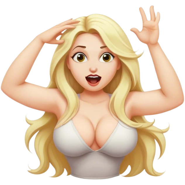 crazy drunk pose curvy blonde long hair pale emoji