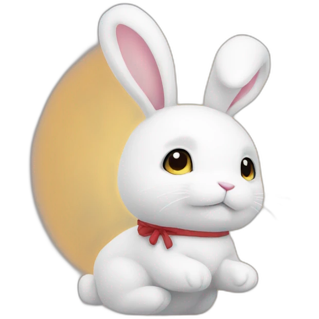 white rabbit cute plush emoji