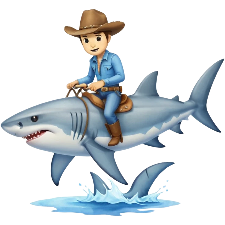 Shark riding a cowboy emoji