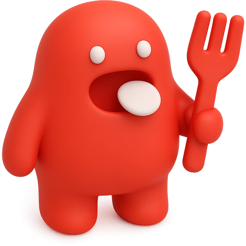 hungry character red color emoji