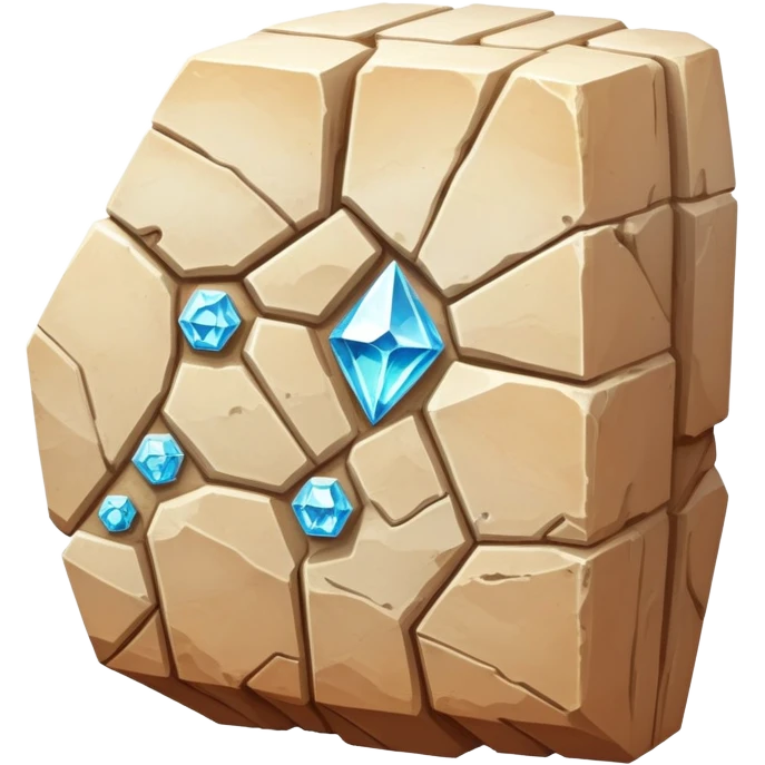 A sentient sandstone colossus with hollow chambers inside its body where rare geometric crystals grow, able to reshape its limbs and filter the desert winds through its porous form to extract moisture. body only, without background. emoji