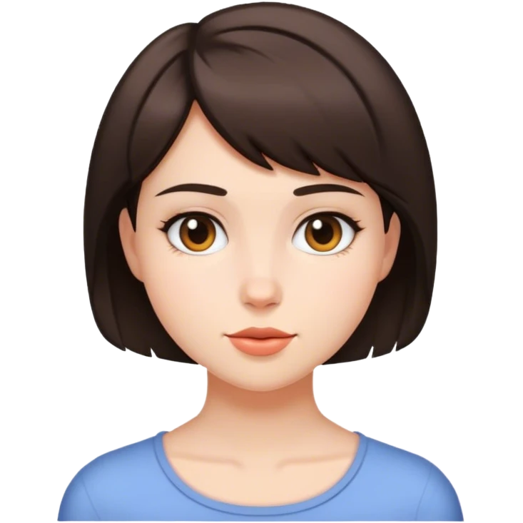Brunette girl with short hair emoji