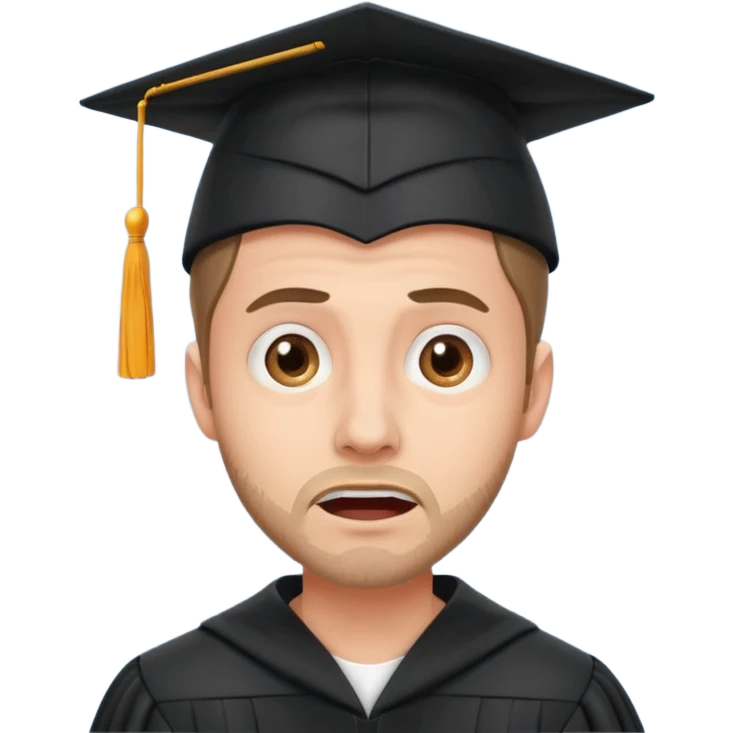 man terrifying graduation emoji