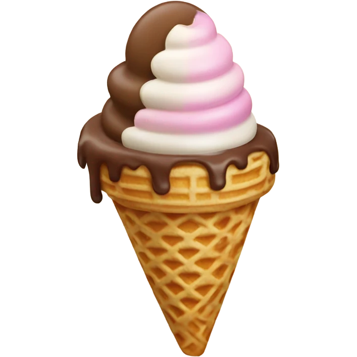 Neapolitan ice cream in waffle cone emoji