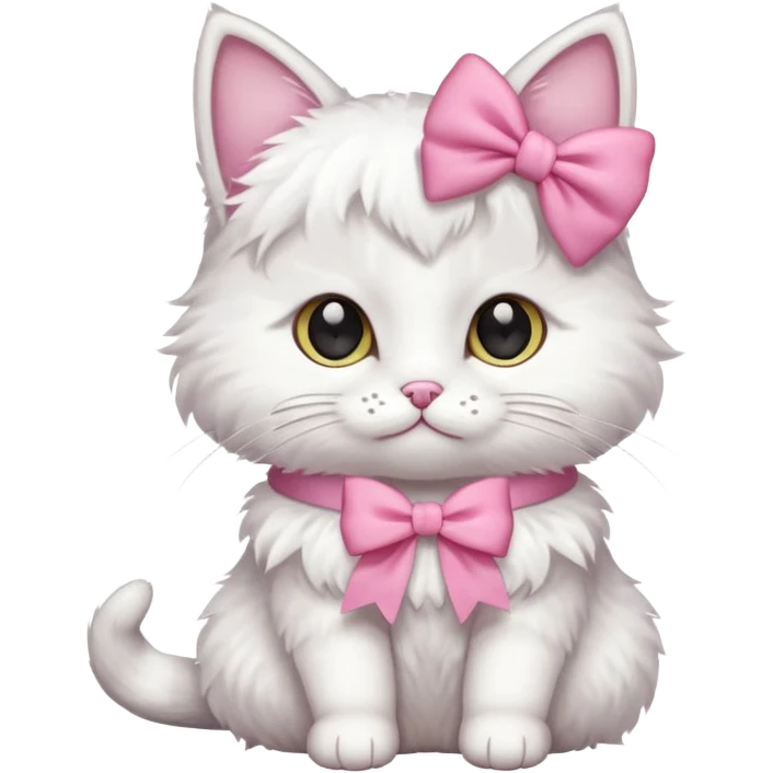 Cat with a pink bow emoji