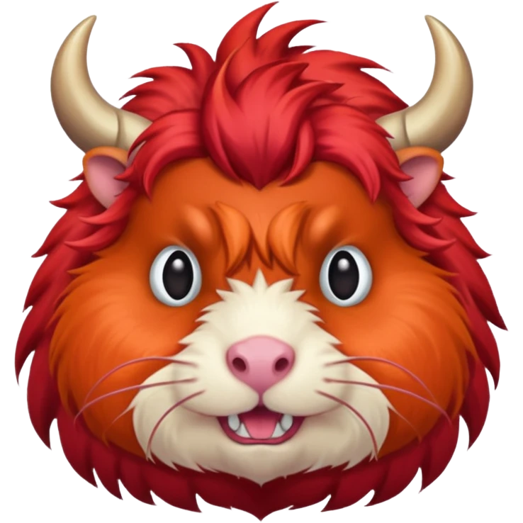 all red guinea pig demon with large horns emoji