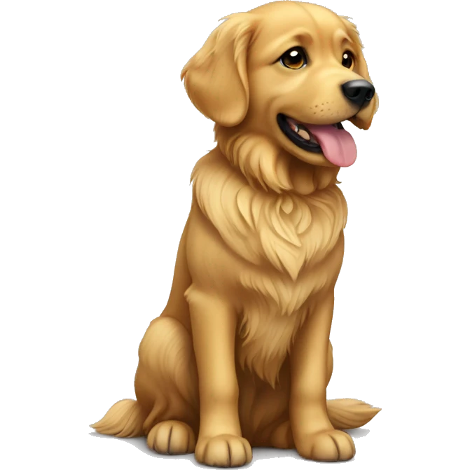 dog golden retriver but black colored emoji