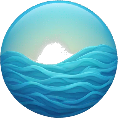 blue sphere with waves on it emoji