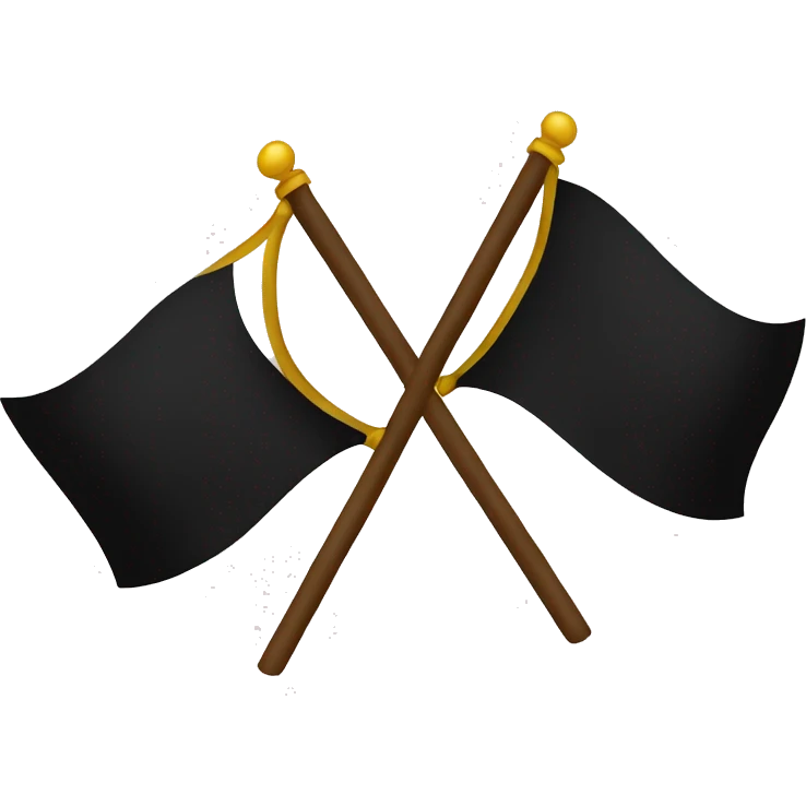 two black flags crossed emoji
